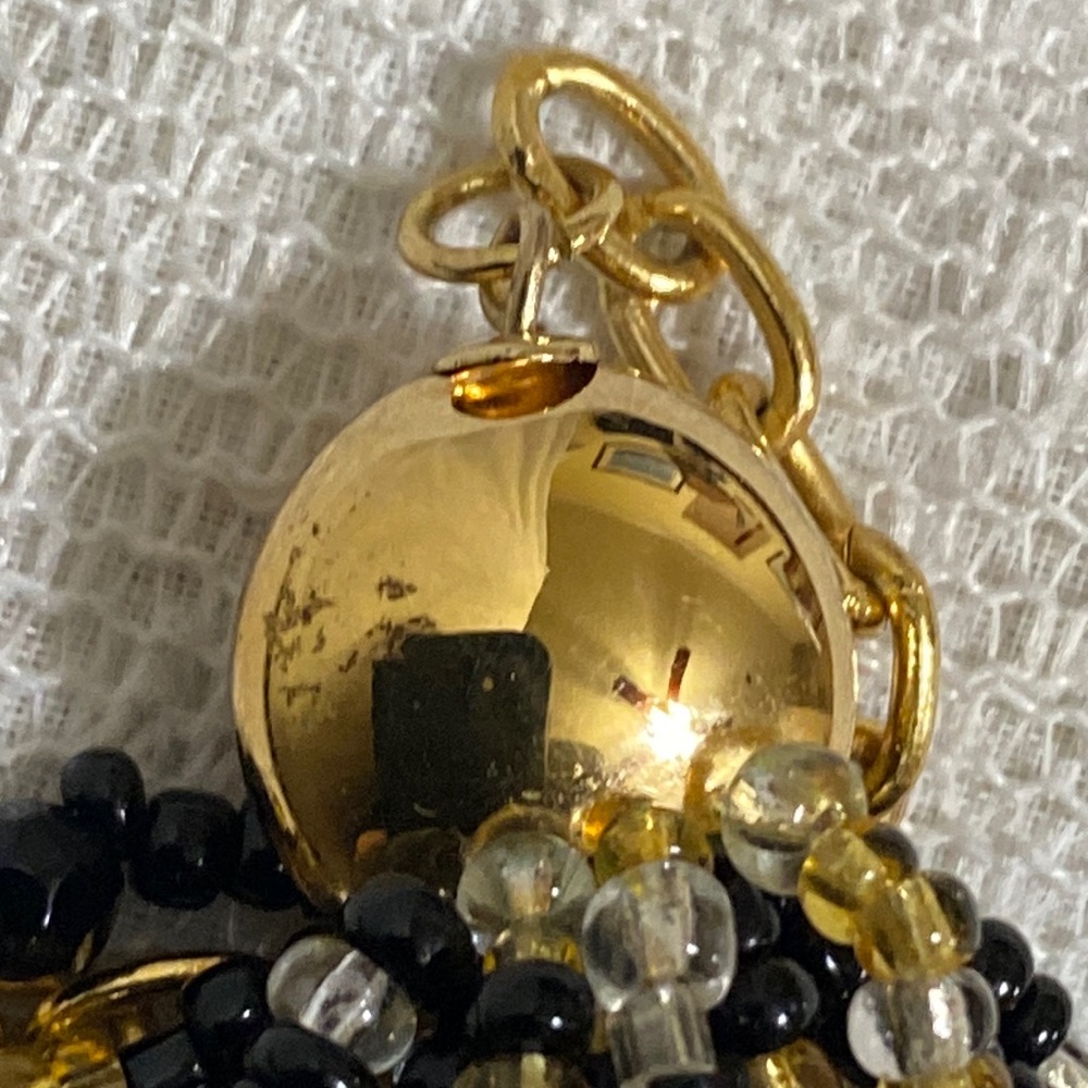 Vintage Joan Rivers Torsade Black & Crystal Beaded Necklace - Picture 7 of 14